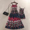 Mãe mãe filha vestido 2018 verão meninas roupas de praia flor impressão estilo bohemia para mãe filha família combinando roupas