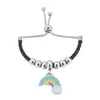 Braccialetti con ciondoli Bambina Ragazzo Coppia Famiglia Mamma Mamma Ciondola Perline Bracciale in pelle in acciaio inossidabile Gioielli Fascino Inte22