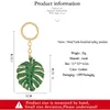 Porte-clés en alliage creux feuille de tortue, pendentif nordique vert frais goutte d'huile feuille sac accessoires pour femmes