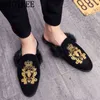 Men Slippers Outside Fur Mules Coiffeur Suede Half Shoes For Luxury Pantoufle Homens Sapatos Casuais220513