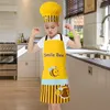 Kids Apron Set for Girl and Boy 4 pcs Includes Apron for Kids Chef Hat Oven Mitt hot pad for Dress Up Chef Costume Career Role Play Smile Bee