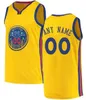 Tryckt Golden State Custom Diy Design Basketball Jerseys Customization Team Uniforms Skriv ut Personliga Any Name Number Män Kvinnor Youth Boys Yellow Jersey