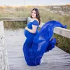 Pregnant Dress New Maternity Photography Props For Shooting Photo Pregnancy Clothes Cotton and Chiffon Off Shoulder Half Circle Gown