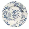 Classical Western Countryside Style Blue and White Dishes & Plates Elegant Flower Ceramic Dinner Plate Kitchen Plate BBQ Dessert Cake Dishe Pizza Fruit Tray