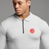 Men's Polos Brand Gyms Fashion Zipper Shirt Mens Muscle Workout Casual Sports Long Sleeve Sporting Fitness ShirtsMen's Men'sMen's