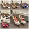 2022 15 cm roem platform pomp kleding schoenen kristallen pompen diamant enkel riemen sandalen glans luxe designer hoge hakken zijden knikjes sexy vrouwen amina muaddi schoen zomer