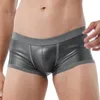 Hommes Shorts Hommes Faux Cuir Boxer Sport Taille Basse Maillots De Bain Maillots De Bain Poche Renflée Ceinture Élastique Sous-Vêtements Hommes