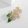 Designer Kvinnor Pearl Brooch Suit Broscher För Kvinna Zircon Lady Leaf Pins Vintage Elegant Lyx Klänning Blomma Pins Knapp Pin Fashion Scarf Buckle