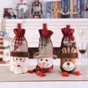 Sacos de garrafas de vinho de Natal Santa Cláusula Snowman Rena Cordão Saco Champagne Vinhos Garrafa Definir presente de decoração de Natal