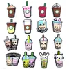 1Pcs PVC Coffee Bottle Drink Fries Shoe Decorations Garden Shoes Accessories Fit Wristbands Croc Jibz Charm Kids Party Present