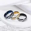 Fashion Gold Wave Patroon Wedding Infinity Ring Steel Couple Rings Men and Women Engagement Sieraden Geschenken 220719