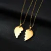 Pendant Necklaces Engraved 2 Pcs/Set Heart Couple Personalized Nam Date Lucky Number Stainless Steel Necklace For Women Men Jewelry GiftsPen