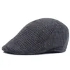 Berets High Quality Retro Men Wool Plaid Cabbie Flat Cap Hats For Women's Sboy Caps Tweed MenBerets