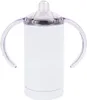 Sublimación de 12 oz Tazas de taza para sorber rectas en blanco blanco Vasos de acero inoxidable aislados con tapas atornilladas Entrega rápida