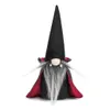 Halloween Handgjorda Tomte Toy Swedish Gnomes Ornament med Witch Cloak Hat Christmas Doll Decor for Home SXJUL19