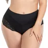 Calcinha feminina plus size size lingerie sexy feminina elástica super grande cueca feminina de renda de cintura intermediária 7xl Solid Color Brethswomen's