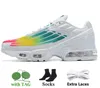 2022 TN Plus 3 kvinnor Mens Running Shoes Tuned Grey White OG Black Light Bone Laser Blue Green Aqua Rainbow Red TNS Trainers TN3 Runners Sport Sneakers