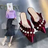 Slids glider Designer 2022 Spring and Summer New Pure Pearl Fashion Casual Beach Sandals Flat Heel Women Slippers Muller Shoes 220525