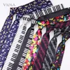 Music Notes Piano Keys Guitar Printed Neck Tie 5cm Slim Men Kids Polyester Skinny Party Tuxedo Parent-child Accessory