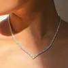 Chokers Stonefans Fashion Bride v Shape Ожерелье Атмосферт -Афтотон для женщин блестящие хрустальные классические воротнички аксессуары для школьников SIDN22