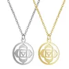 10st sju 7 chakras vektor set halsband om yoga lotus blommor andlig symbolskylt hänge talisman amulet rostfritt stål kvinnliga damer par krage choker