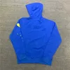 Niebieski Sp5der 555555 bluza z kapturem mężczyźni kobiety wysokiej jakości wzór pajęczej sieci Young Thug swetry białe 555555 bluzy
