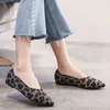 Klänningskor 2022 Fashion Soft Rubber Sole Ballet Flats Women Casual Moccasin Leopard Loafers Boat Driving Sneaker Mesh Walk 220512