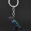 Keychains Alloy kleurrijke schedel sleutelhanger dinosaurus sleutelhanger auto Halloween horror ring hanger cadeau vriendje K4819KeyChains Emel22