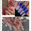 3D Nail Charms Glitter Dark Blue Green Nail Flatback Crystal Diamond Gems Nail Art Luxurious Decorations Accessories 220525