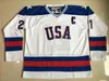 NIK1 # 21 Mike Eruzione Jersey 1980 Miracle on Ice Hockey Jersey Mens 100% Stitched Borduurwerk S Team USA Hockey Jerseys Blauw wit