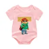 0-24 mois bébé filles garçons imprimé Onesie été nouveau-né barboteuse coton body dessin animé bébé vêtements livraison directe