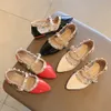 Brevet filles Sandasl bout pointu en cuir sandale pour filles bébé enfants chaussures princesse été enfants chaussures bateau chaussures