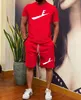 Mens Designer Tracksuits Carta Impressão T-shirts e Shorts Tracksuits Homens Casual Set Running Two Piece Suit Jogging Suits3343