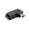 Outros acessórios de iluminação cor preta de 90 graus esquerdo ângulo mini USB tipo A masculino para micro fêmea adaptadora