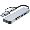 USBC och USB30 Docking Station 7 i 1 Typec Hub med SD TF Slot Card Reader5612811