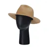 Brede rand hoeden 2022 Big size 59 60 cm jazz straw hoed zomer vrouwen mannen strand zon cap uv bescherming fedora elob22