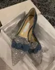 Sandales plates de Ballet à paillettes, confort de luxe, Sexy, avec nœud pointu, mocassins pour dames, sandales pour fête de mariage, 2022