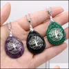 Pendant Necklaces Waterdrop Tree Of Life Symbol Reiki Healing Natural Stone Necklace Chakra Amethyst Pink Rose Cry Carshop2006 Dhkr9