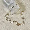 Colar de resina oval de moda Oval Mulheres cor de aço de aço inoxidável de aço grande colar de aço de aço grande colar de jóias de moda de moda p J220613