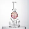 Nuovo unico rosa pallone da spiaggia soffione doccia narghilè Perc Dab Rig riciclare tubi dell'acqua 4mm inebriante bong in vetro di alta qualità 14mm percolatore con giunto femmina con Banger XL-2242
