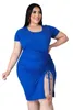 Sukienki swobodne XL-5xl Summer 2022 Sukienka w dużych rozmiarach Kobiety Ubranie Solidne sznurka