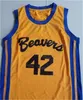 Film Basket Beavers 42 Maglia Scott Howard Uomo Versione cinematografica americana Stato Squadra Colore Giallo Ricamo e cucito Per gli appassionati di sport Traspirante Alto/Top