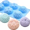 Baking Moulds Cavity Flower Shaped Silicone DIY Handmade Candle Cake Mold Supplies 6 Hole Crafts Soap MouldBaking
