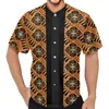 남성용 캐주얼 셔츠 수요 여름 남성 저지 폴리네시아 부족 전통 꽃 셔츠 대형 크기 버튼 호흡 멘스