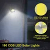 Cob Led Solar Energy Light Outdoor Pir Motion Sensor Impermeabile Wall Emergency Street Security Lamp per la decorazione del giardino J220531
