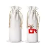 NEW Sublimation Blanks Wedding Wine Bottle Gift Bags Canvas Wine Bag With Drawstring For Halloween Christmas Decoration 2023