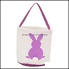 Torby do przechowywania organizacja domowa Houseee Garden Easter Rabbit Basket Królik wydrukowany płótno torba na jajka Kosze 4 kolory 269 G2 Drop