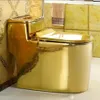 Économie d'eau Escadre de toilette en or Siphon Silent Silent Assise Urinoir Golden Porcelaine Céramique Salle de bain de salle de bain272J254H265R