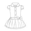 Robe pour bébé fille avec nœud à carreaux aux couleurs bloquées, jupe à revers, polo plissé à manches courtes, vêtements décontractés pour enfants de taille moyenne et petite, vêtements pour enfants