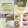 Sömnmasker Vision Care Health Beauty 2st är 1pack Gold Crystal Collagen Eye Mask Sale Eyees Under Eeye Dark Circle Dhmyf